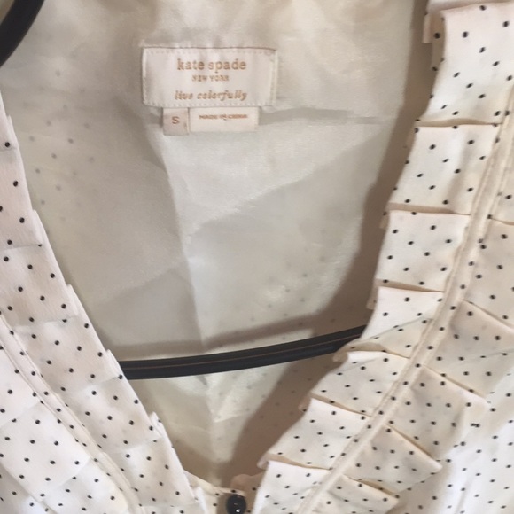 kate spade Tops - Cream with black dot ruffle blouse kate spade Tops - Cream with black dot ruffle blouse